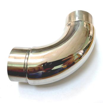 Отвод поручня AISI 304 38х1.5х100 со вставками, 90гр. (зеркало)